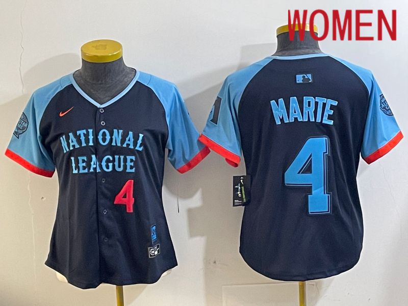 Women Arizona Diamondback #4 Marte Blue All star 2024 Nike MLB Jersey style 2->women mlb jersey->Women Jersey